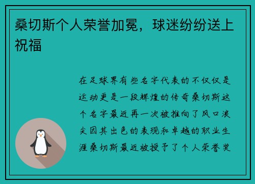桑切斯个人荣誉加冕，球迷纷纷送上祝福